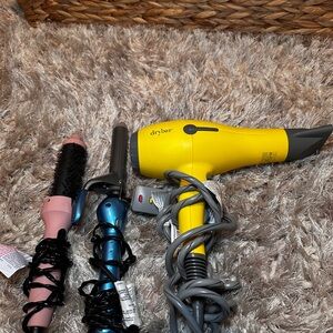 Drybar Yellow Hair Dryer with Styling Tools